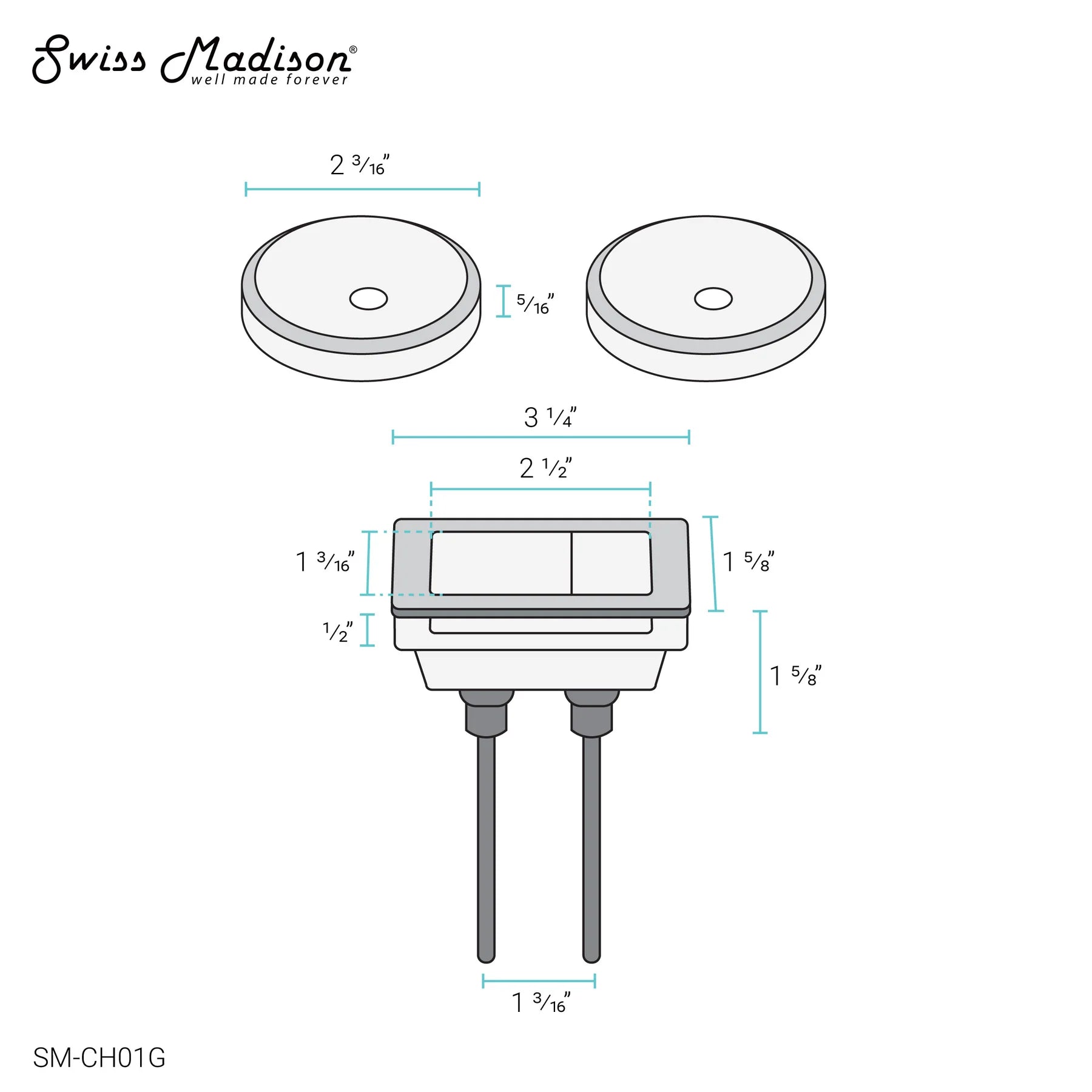 Swiss Madison Toilet Hardware (SM-1T106, SM-1T117) - SM-CH01