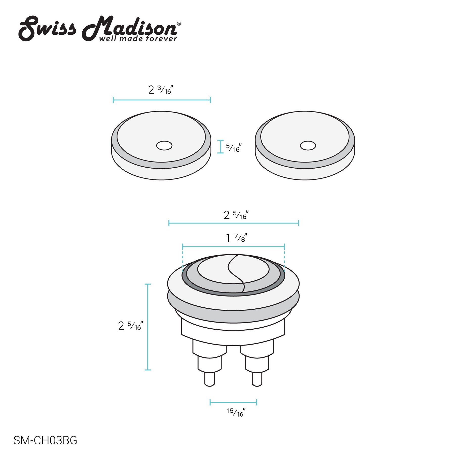 Swiss Madison Toilet Hardware (SM-1T256, SM-1T205) - SM-CH03B