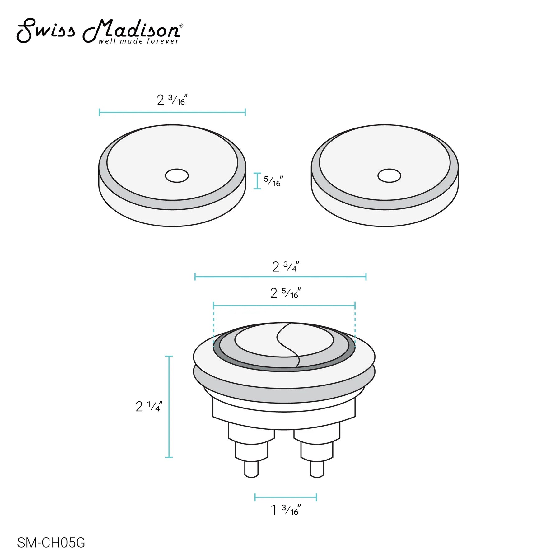 Swiss Madison Toilet Hardware (SM-1T803) - SM-CH05B