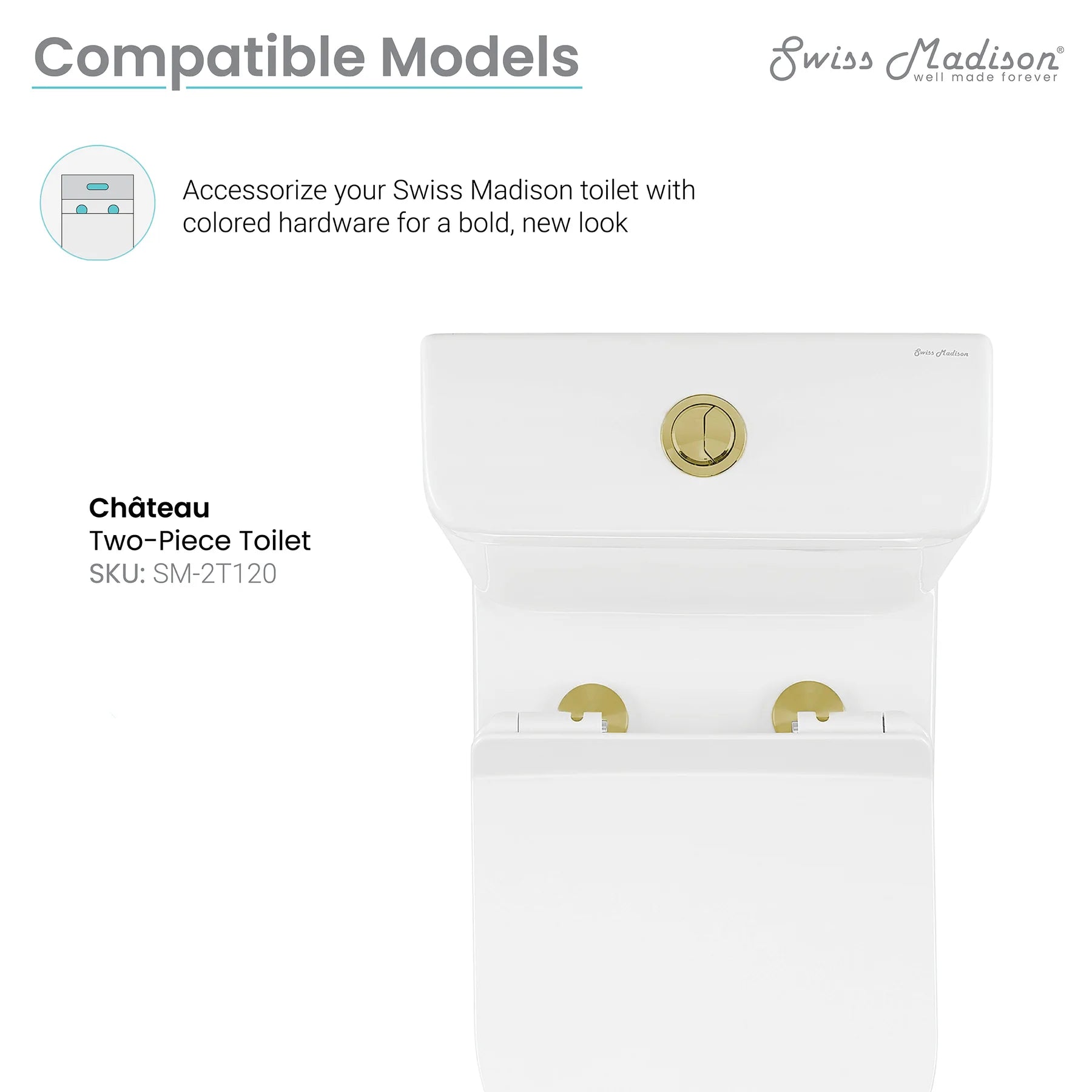 Swiss Madison Toilet Hardware (SM-2T120) - SM-CH07B