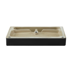 Swiss Madison Carre 36" Ceramic Console Sink Matte Black Basin Brushed Gold Legs - SM-CS753BG