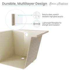 Swiss Madison Voltaire 60" X 30" Left-Hand Drain Alcove Bathtub in Bisque - SM-DB559BQ