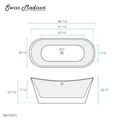 Swiss Madison Ivy 67" Double Slipper Freestanding Bathtub - SM-FB572