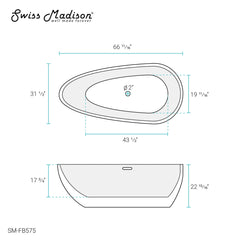 Swiss Madison Monaco 67" Freestanding Bathtub - SM-FB575