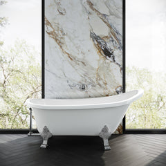 Swiss Madison Caché Single Slipper, Clawfoot Soaking Acrylic Bathtub, Clawfoot - SM-FB585CMW