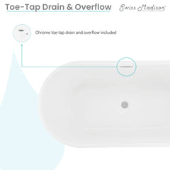 Swiss Madison Claire 60" Freestanding Bathtub Matte Black and Matte White - SM-FB590MBMW