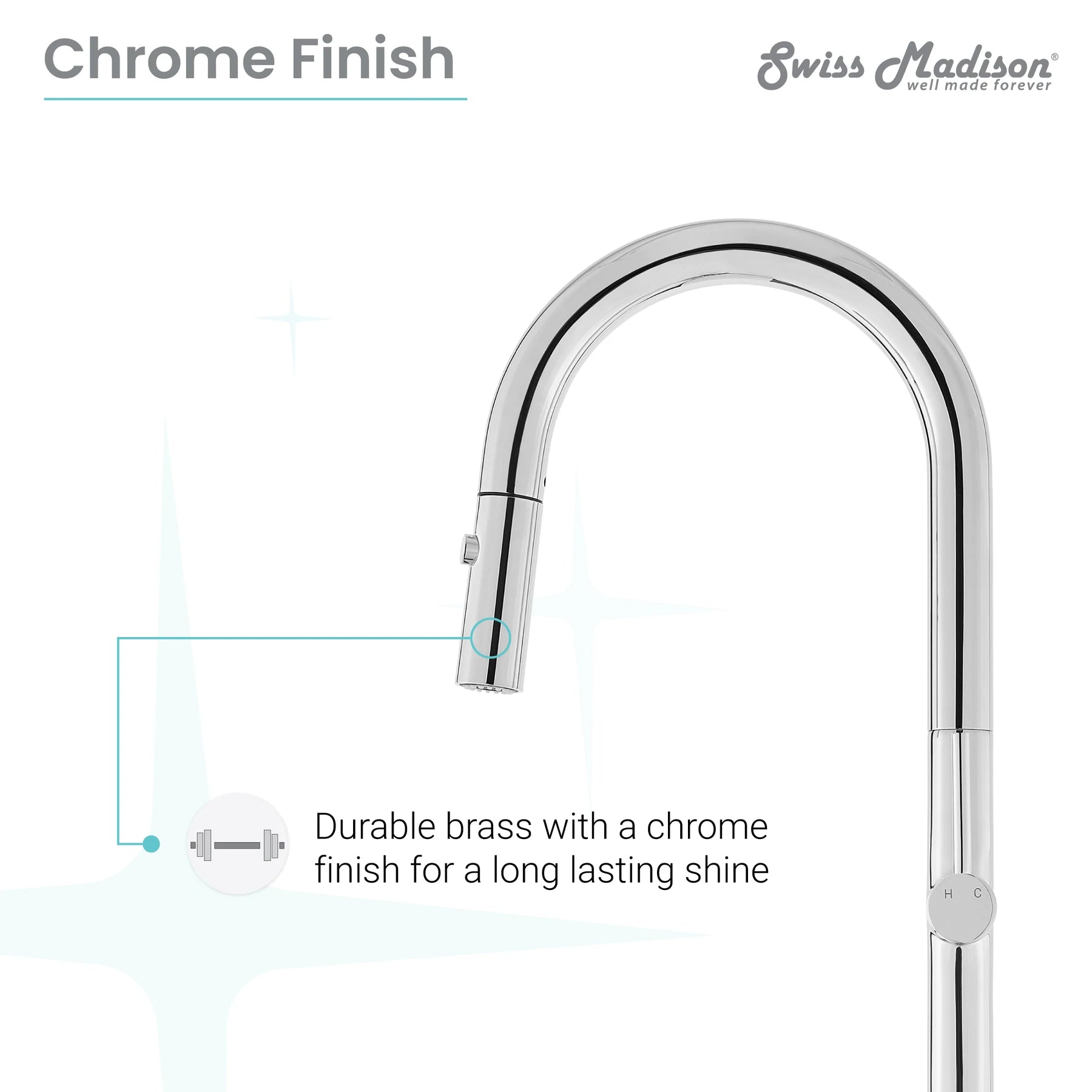Swiss Madison Chalet Single Handle, Pull-Down Kitchen Faucet - SM-KF73