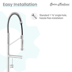 Swiss Madison Novuet Single Handle, Pull-Down Kitchen Faucet with Pot Filler SM-KF74