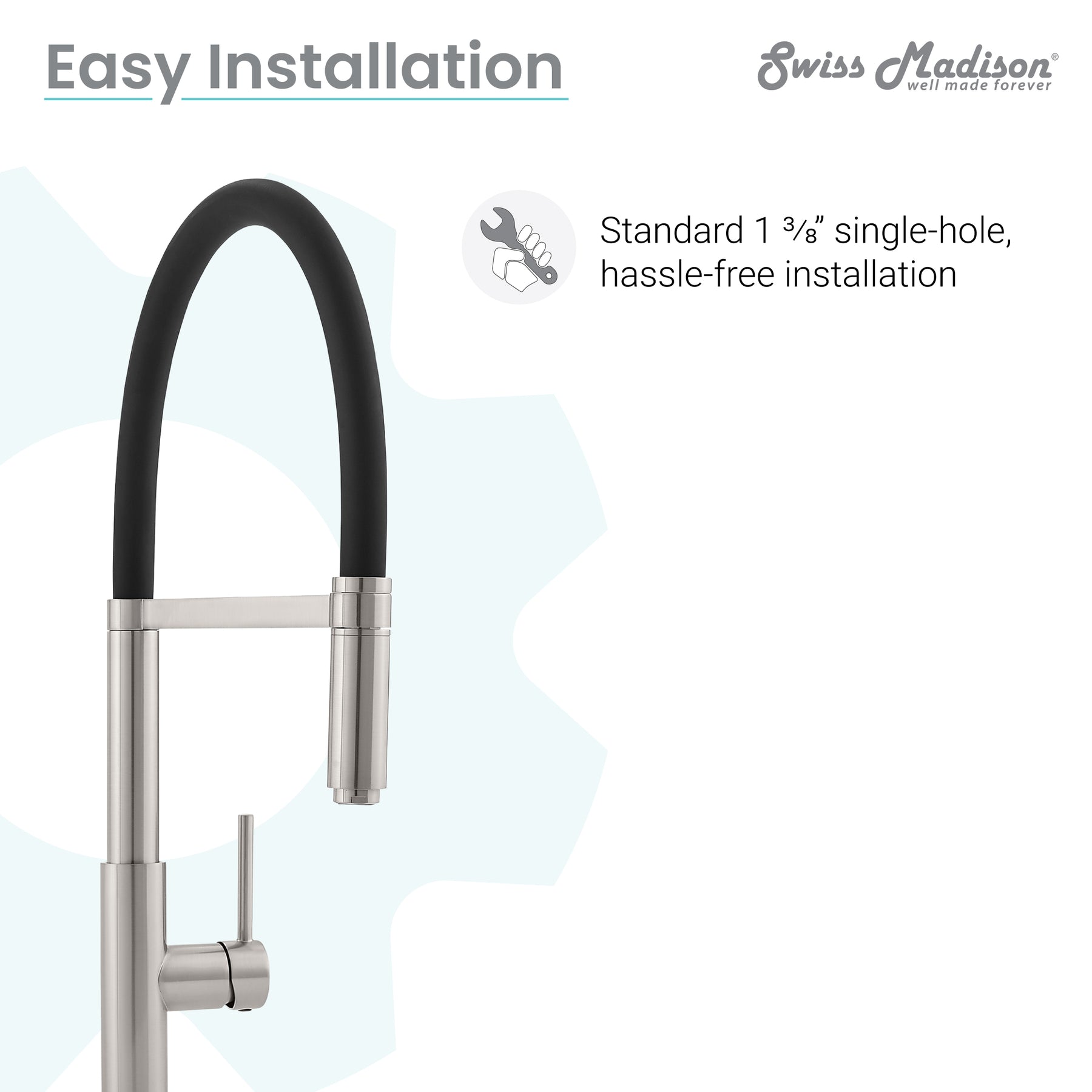 Swiss Madison Troyes Single Handle, Pull-Down Kitchen Faucet in Brushed Nickel - SM-KF75BN