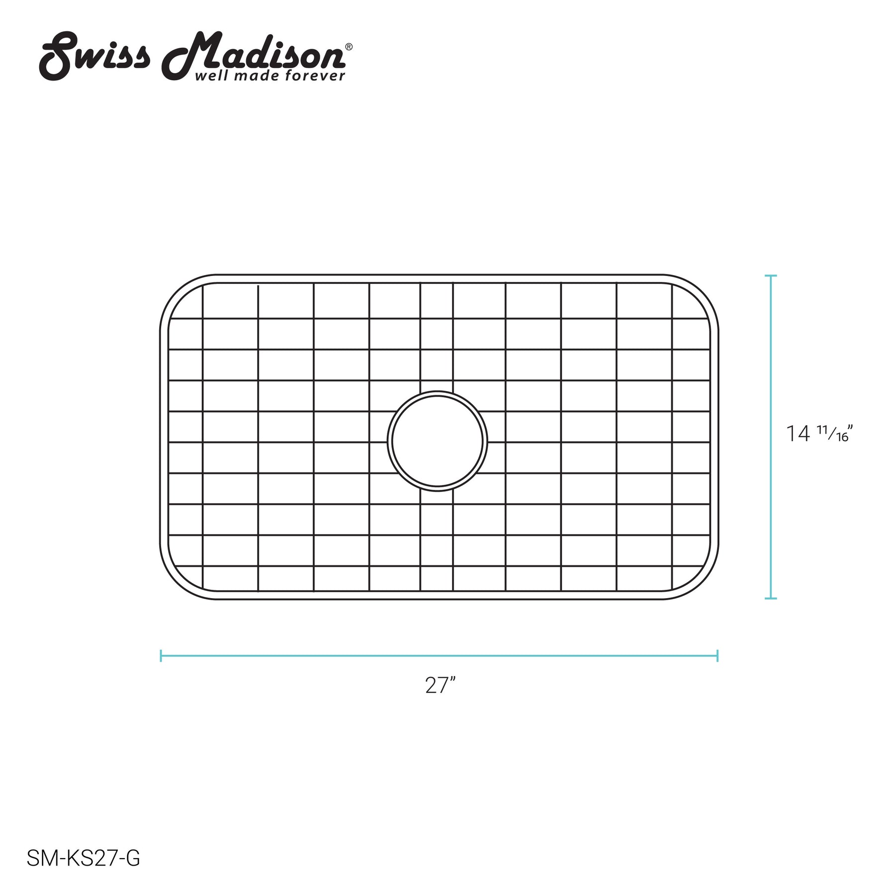 Swiss Madison 30 x 18 Stainless Steel Kitchen Sink Grid - SM-KS27-G