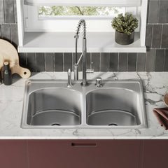 Swiss Madison Ouvert 33 x 22 Dual Basin, Top-Mount Kitchen Sink - SM-KT661