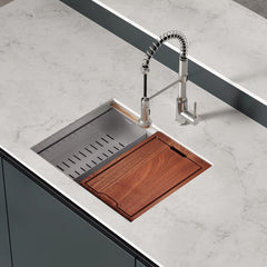 Swiss Madison Rivage 22 x 19 Single Basin Undermount Kitchen Workstation Sink - SM-KU746