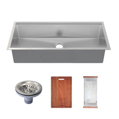 Swiss Madison Rivage 45 x 19 Single Basin Undermount Kitchen Workstation Sink - SM-KU756