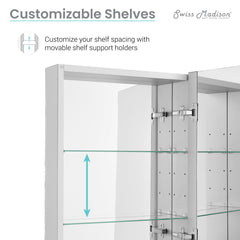Swiss Madison Cache 20 in. x 30 in. Mirrored Aluminum Medicine Cabinet - SM-MC001