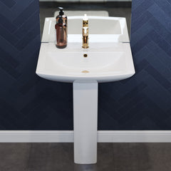 Swiss Madison Sublime Square Two-Piece Pedestal Sink - SM-PS306