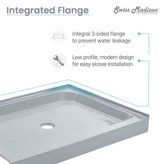 Swiss Madison Voltaire 60 x 36 Single-Threshold, Shower Base - SM-SB5