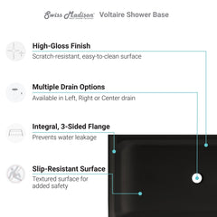 Swiss Madison Voltaire 60 x 36 Single-Threshold, Right-Hand Drain, Shower Base - SM-SB5