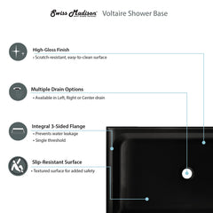 Swiss Madison Voltaire 60" X 36", Shower Base - SM-SB5