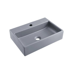 Swiss Madison Claire 20” Rectangle Ceramic Vessel Sink in Matte Grey - SM-VS203ME