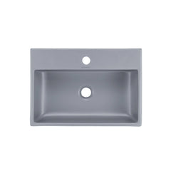 Swiss Madison Claire 20” Rectangle Ceramic Vessel Sink in Matte Grey - SM-VS203ME