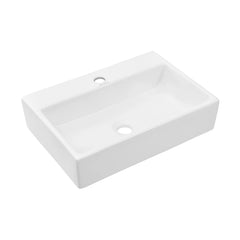 Swiss Madison Claire 20" Rectangle Ceramic Vessel Sink, Matte White - SM-VS203MW