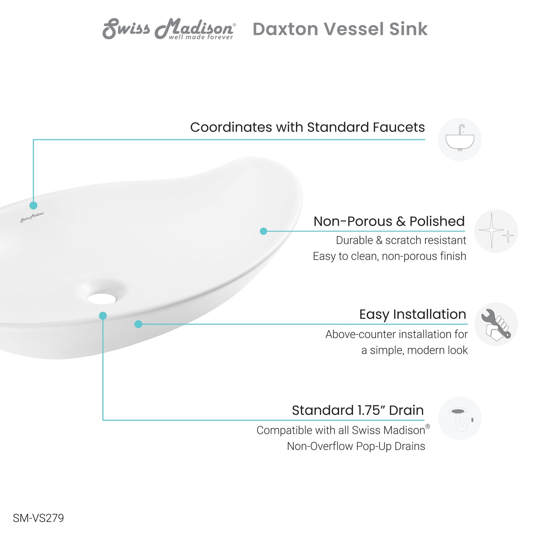 Swiss Madison Daxton Vessel Sink - SM-VS279