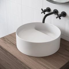 Swiss Madison Beau 16.5” Round Vessel Bathroom Sink in Matte White - SM-VS301MW