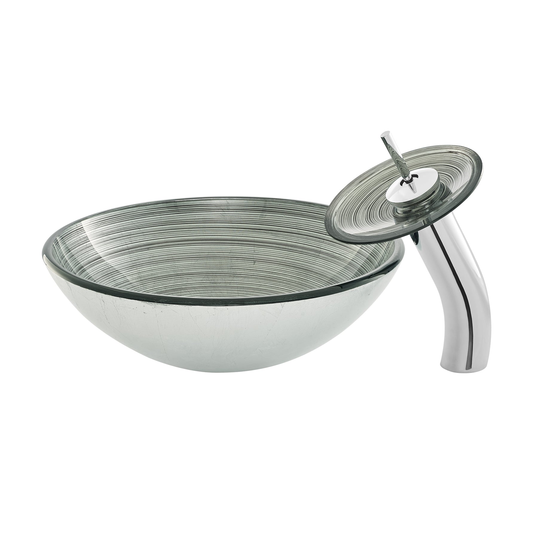 Swiss Madison Cascade 16.5 Glass Vessel Sink with Faucet - SM-VSF2