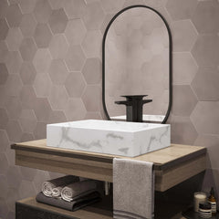 Swiss Madison Voltaire 22" Ceramic Vessel Bathroom Sink in White Marble﻿﻿ - SM-VSM282W1