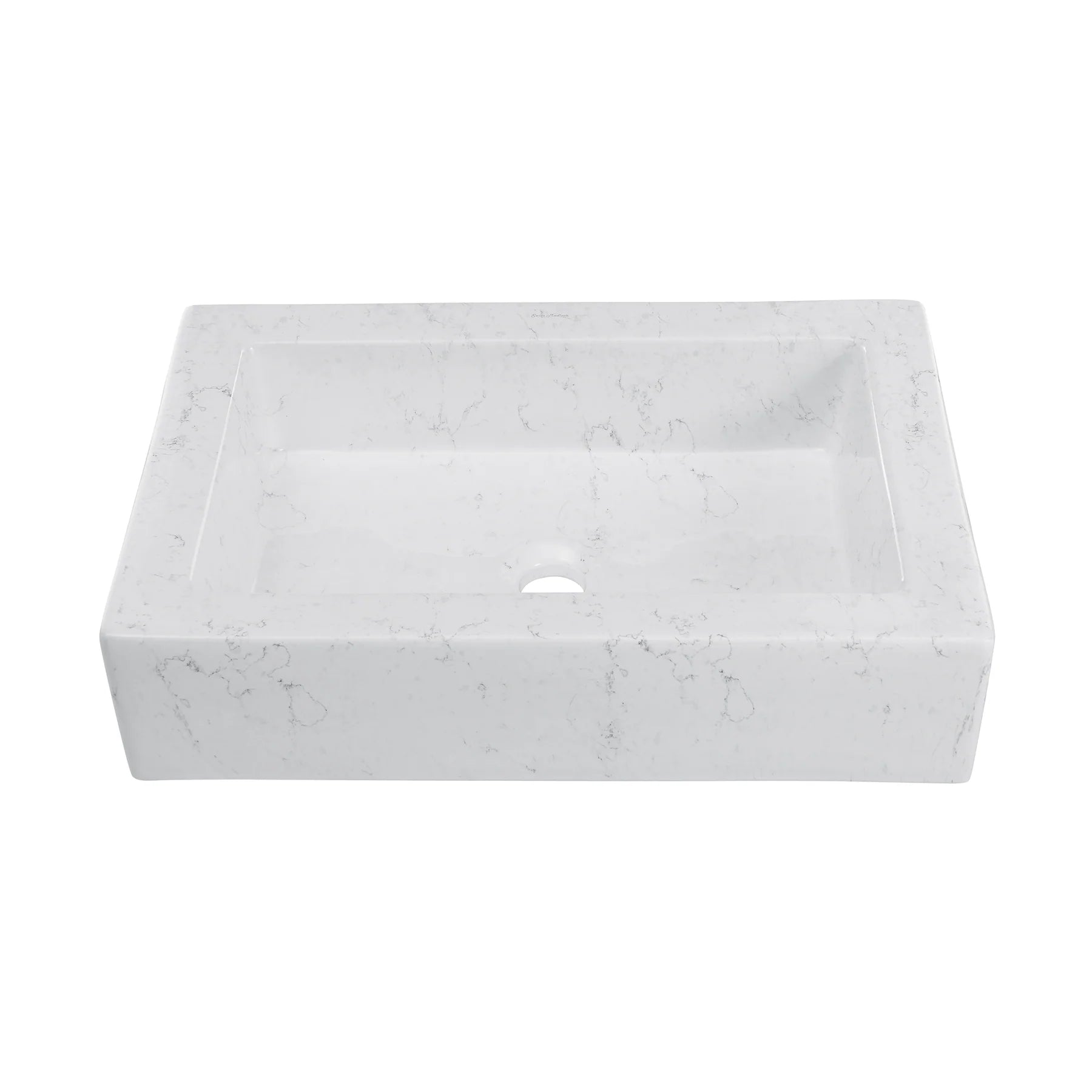 Swiss Madison Voltaire 22" Ceramic Vessel Bathroom Sink in Static White Marble - SM-VSM282W2