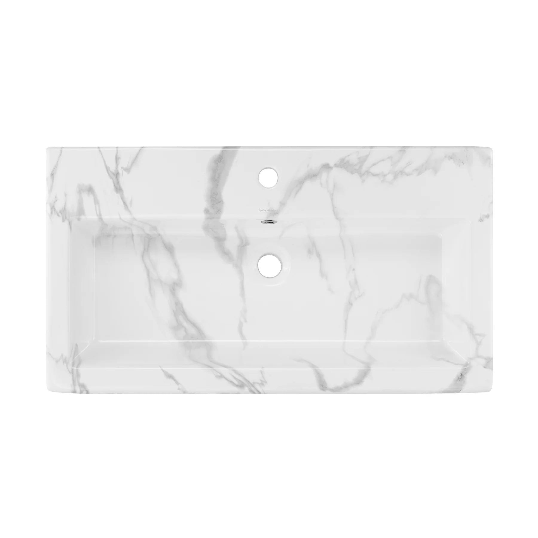 Swiss Madison Voltaire 32" Wide Rectangle Vessel Sink in White Marble - SM-VSM292W1