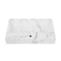 Swiss Madison Voltaire 32" Wide Rectangle Vessel Sink in White Marble - SM-VSM292W1