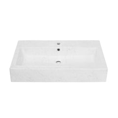 Swiss Madison Voltaire 32" Wide Rectangle Vessel Sink in Static White Marble - SM-VSM292W2
