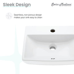 Swiss Madison Sublime 18" Rectangle Wall-Mount Bathroom Sink - SM-WS317