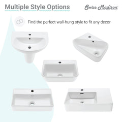 Swiss Madison Claire 22" Rectangle Wall-Mount Bathroom Sink - SM-WS318