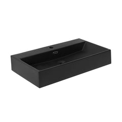 Swiss Madison Claire 30” Rectangle Wall-Mount Bathroom Sink in Matte Black - SM-WS333MB