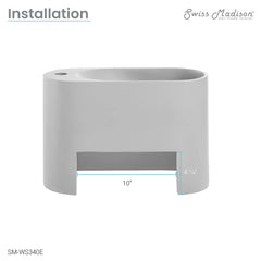 Swiss Madison Terre 17.5" Right Side Faucet Wall-Mount Bathroom Sink in Pashmina Grey - SM-WS340E