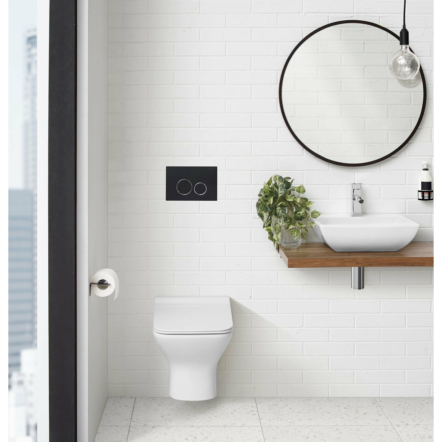 Swiss Madison Carré Wall-Hung Elongated Toilet Bowl - SM-WT455