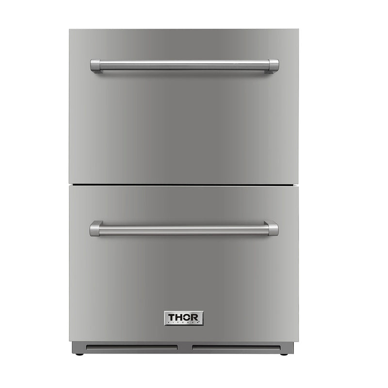 Thor Kitchen 24 Inch Indoor Outdoor Refrigerator Drawer in Stainless Steel - TRF2401U