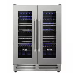 Thor Kitchen Package - 30 in. Gas Range, Range Hood, Refrigerator with Water and Ice Dispenser, Dishwasher, Wine Cooler