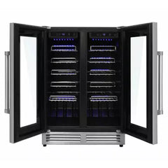 Thor Kitchen Package - 36 in. Natural Gas Range, Range Hood, Refrigerator with Water and Ice Dispenser, Dishwasher, Wine Cooler