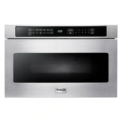 Thor Kitchen Package - 36 in. Natural Gas Range, Range Hood, Microwave Drawer, Refrigerator, Dishwasher, Wine Cooler
