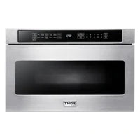 Thor Kitchen Package - 48 in. Propane Gas Burner, Electric Oven Range, Refrigerator with Water and Ice Dispenser, Dishwasher, Microwave Drawer