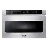 Thor Kitchen Package - 48 In. Propane Gas Burner, Electric Oven Range, Range Hood, Refrigerator, Microwave Drawer, Wine Cooler