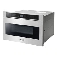 Thor Kitchen Package - 36 in. Natural Gas Range, Range Hood, Microwave Drawer, Refrigerator with Water and Ice Dispenser, Dishwasher