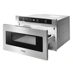 Thor Kitchen Package - 36 in. Gas Burner/Electric Oven Range, Range Hood, Microwave Drawer, Refrigerator with Water and Ice Dispenser, Dishwasher, Wine Cooler