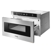 Thor Kitchen Package - 30 in. Natural Gas Range, Range Hood, Microwave Drawer, Refrigerator, Dishwasher, Wine Cooler