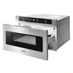 Thor Kitchen Appliance Package - 36 in. Electric Range, Range Hood, Microwave Drawer