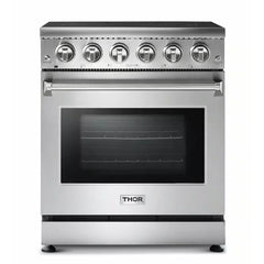 Thor Kitchen Appliance Package - 30 inch Electric Range, Range Hood, Microwave Drawer, Refrigerator, Dishwasher, Wine Cooler