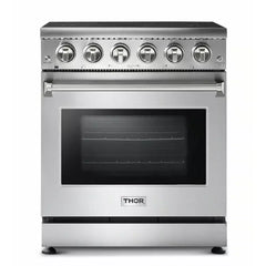 Thor Kitchen Appliance Package - 30 inch Electric Range, Range Hood, Microwave Drawer, Counter-Depth Refrigerator with Water and Ice Dispenser, Dishwasher